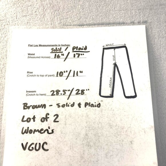 J. Jill Lot of 2 Pants Womens Medium Solid Ponte Slim Leg Brown + Glen Plaid - Picture 6 of 16